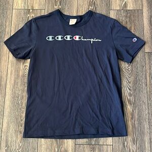 Vintage Champion Embroidered Navy Blue Shirt Men’s Size Small